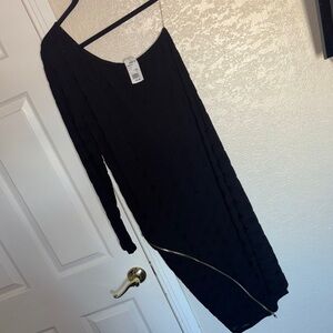 Elegant Black Asymmetrical Dress